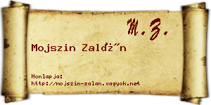 Mojszin Zalán névjegykártya