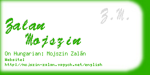 zalan mojszin business card